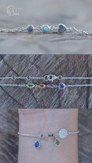 Custom Birthstone Bracelet in Silver - Gardens of the Sun | Ethical Jewelry