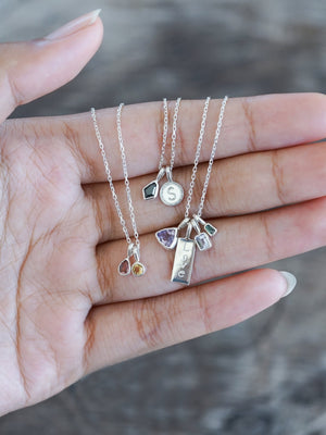 Custom Birthstone Necklace in Silver - Gardens of the Sun | Ethical Jewelry