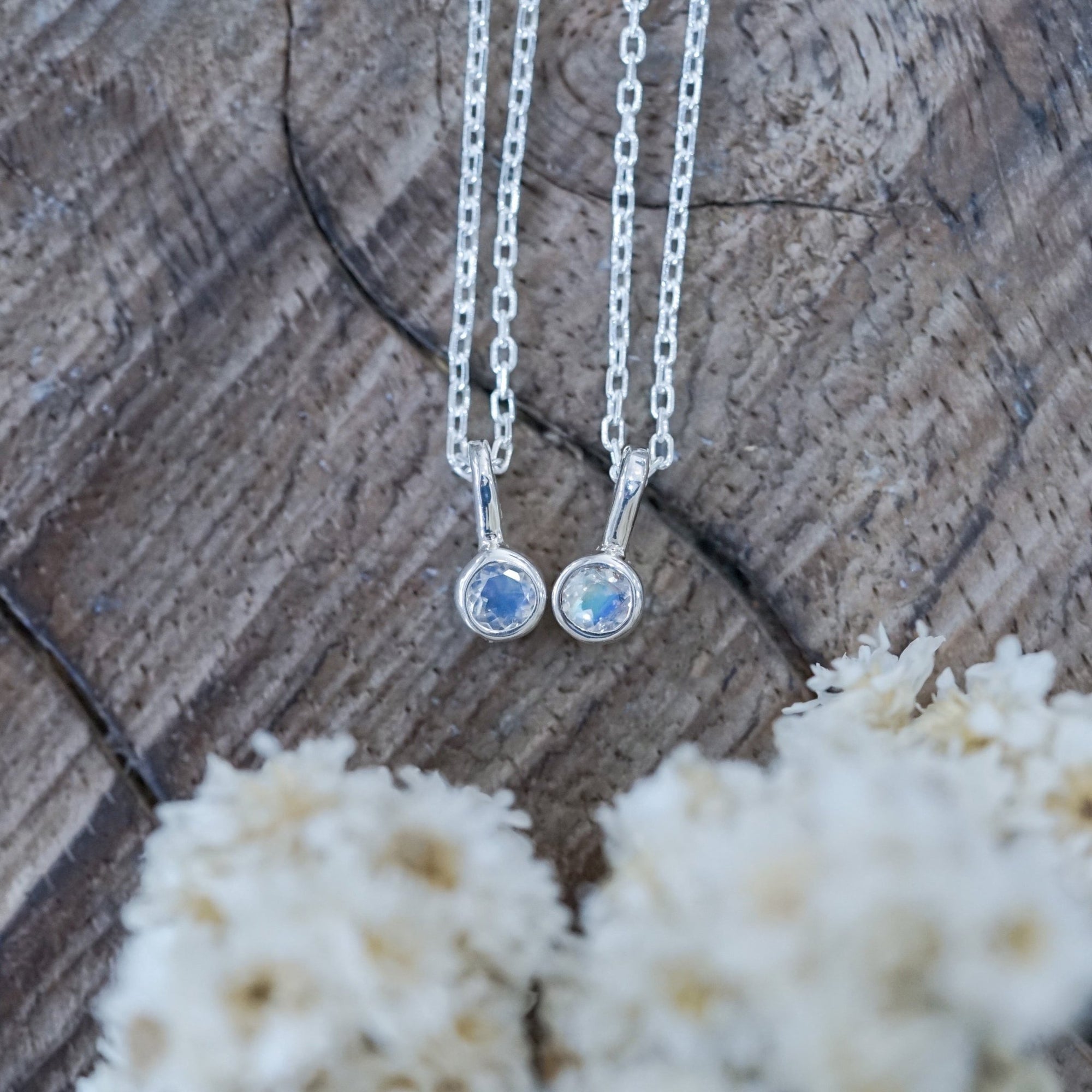 Dainty Rainbow Moonstone Necklace - Gardens of the Sun | Ethical Jewelry
