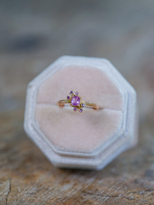 Pink Sapphire Cluster Ring in Rose Gold - Gardens of the Sun | Ethical Jewelry