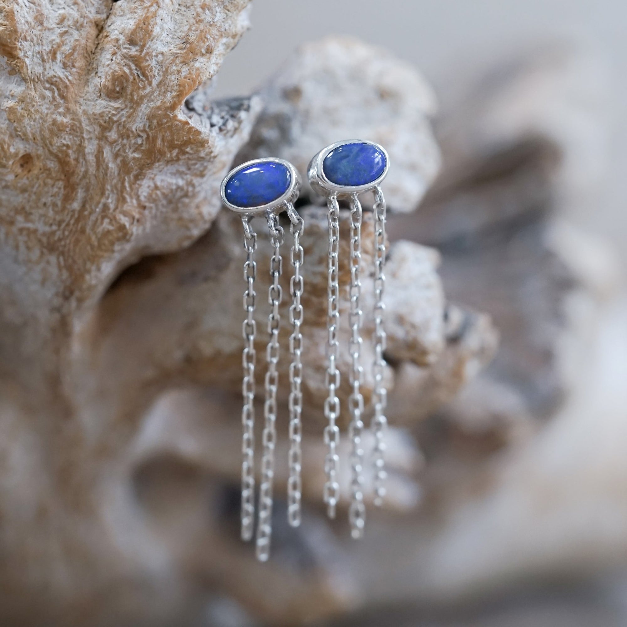 Opal Chain Earrings - Gardens of the Sun | Ethical Jewelry